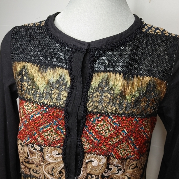 RIANI mixed print sequin cardigan size 6 - Picture 3 of 13